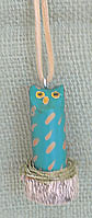Turquoise Navajo folk art owl ornament