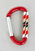 a2439 Red key clip with decorative cut beadwork