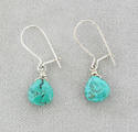 a2456 Tiny green turquoise nugget earrings