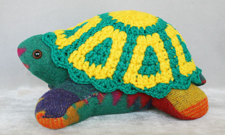 Yellow/green/multi Navajo blanket turtle