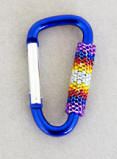 a3035 Dee blue key clip with lavender/flame beading