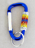 a3036 Deep blue key clip with decorative beadwork