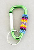 a3037 Green key clip with decorative beadwork