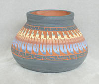 a3292 Tully red/multi small etched pot