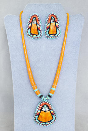 Native American Beaded Earring and Pendant