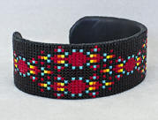 a3380a Black/multi Indigenous Hearts turtles bead bracelet, side view