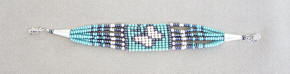 a3644 Turquoise/multi 6-strand butterfly clasp bead bracelet