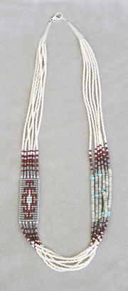 a3689 Pearl/multi 2 Gray Hills 6-strand rug necklace