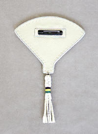 a3702a Back side of cut bead feather fan brooch/pendant