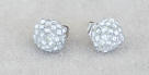 Frosted white beaded stud earrings