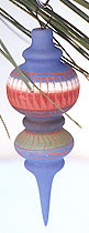 Blue/multi Navajo fluted pottery ornament