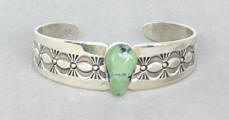 a672 Tufa cast silver and Damali turquoise cuff bracelet